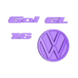 logo gol gl.stl Emblems Vw Gol Gl 1,6
