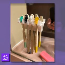 cepilos.jpg STL file Toothbrush holder for 4 toothbrushes Claw・3D printing template to download