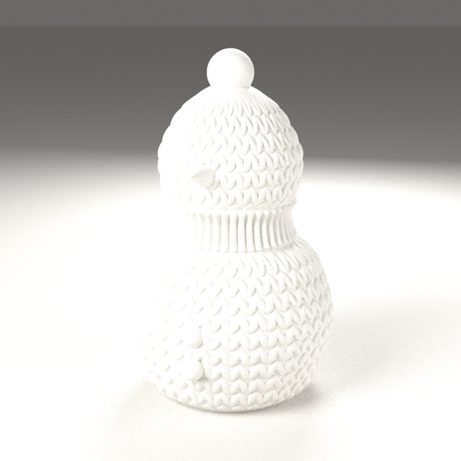 Knitted Snowman with Scarf | Cozy Sweater-Texture Christmas Decor