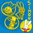 2simon.jpg SIMON the happy rabbit - cookie cutter - bunny rabbit - dough and clay cutter - 8cm