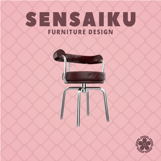 Miniature Replica 1:12 Le Corbusier 05. LC7 Chair for Miniature Dollhouse - Vitra - 3D Print Instant Download - Miniature Furniture Designer Series