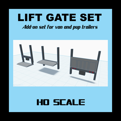 Lift Gate set in HO scale 3D model