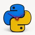 Python-logo-clock-design.webp Python Logo Desk Clock – 3D Printable Coding Workspace Decor
