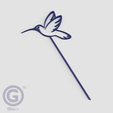 T. Colibri1A_Render.png Pack of decorative garden toppers - Line drawings
