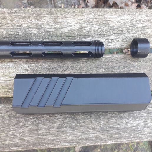 Rectangular-moderator3.jpg Rectangular Airgun Moderator .177 - .22 (1/2"-20 UNF)