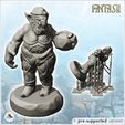 4.jpg Curved-nosed troll with large hand and rock (15) - Medieval Fantasy Magic Feudal Old Archaic Saga 28mm 15mm Chaos Darkness Demon