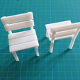 OutdoorDinningChair01.png Dollhouse Miniature 1:12 Scale Outdoor Dinning Chair - Instant Download STL file for 3D printing Pre Supported