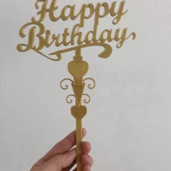 happybithday.png Fichier STL Joyeux anniversaire - Pour le gâteau・Design à télécharger et à imprimer en 3D