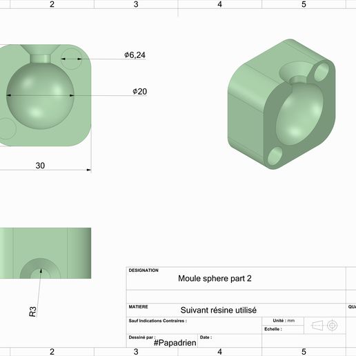 🔧 Mould sphere・Free STL File for ・Cults