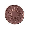 Notched-sun-pattern-coin-10.jpg Notched sun relif coin 3D print model