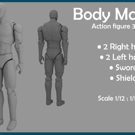 👨 BODY MAN V.2 ACTION FIGURE.・ STL File for 3D printing・Cults