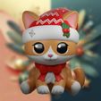 Render-CAT-01-without-photo.jpg CUTE CAT XMAS - CUTE KITTY CHRISTMAS - PRINT-IN-PLACE PRESENT BOX