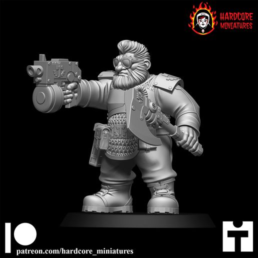 Space Dwarf Officer Modular Set 2 3D model