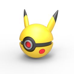 1.jpg Archivo 3D Pokeball Pikachu・Modelo de impresora 3D para descargar, CosplayItemsRock