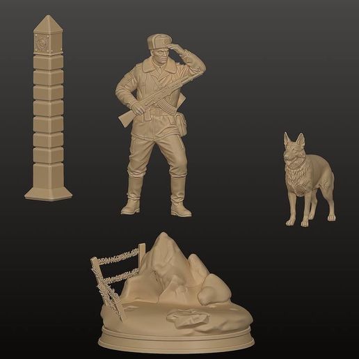 💂 Border guard Soviet Union・ STL File for 3D printing・Cults