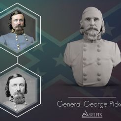 00.jpg STL file General George Pickett bust sculpture 3D print model・Design to download and 3D print
