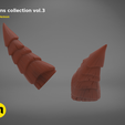 Horn_Alone_4-Studio-4-copy.png 3D file Costume Horns collection 3 and mounting pins・3D printable design to download