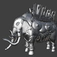 white-elephant-3.png Древний боевой слон с доспехами - историческая 3D печать модели STL