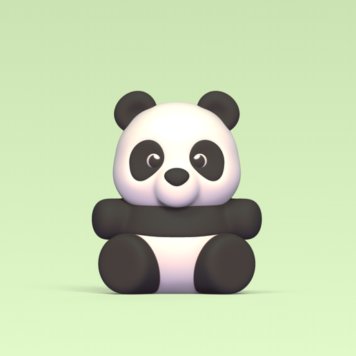 Cute Round Panda 3D model