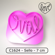 P3D_Cortante_C1624_sello_love_corazon_simple_-7cm.png Cookie stamp / Cortante de galletitas sello - "LOVE" in simple Valentines day heart / "LOVE" en corazon de San Valentin simple