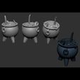 Cauldron01.JPG Witch Pinup - Cauldron 3D print model
