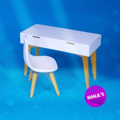 offce.jpg 3D file Doll STUDY DESK ,Barbie ,Rainbow high doll, Doll Furniture・Model to download and 3D print