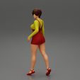 Girl-0018.jpg Free Photo  Happy brunette woman with short hair in denim short overalls 3D Print Model