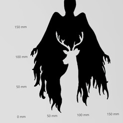 Screenshot-2023-10-01-203504.png STL file Wall tattoo Halloween ghost with stag in the style of Harry Potter・3D print design to download