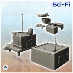 1-PREM.jpg STL file Set of two futuristic houses with flat roof and electronic doors (20) - Future Sci-Fi SF Post apocalyptic Tabletop Scifi Wargaming Planetary exploration RPG Terrain・3D printable model to download