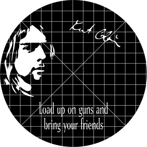 Nirvana for laser cutting on vinyl record DXF file 3D model