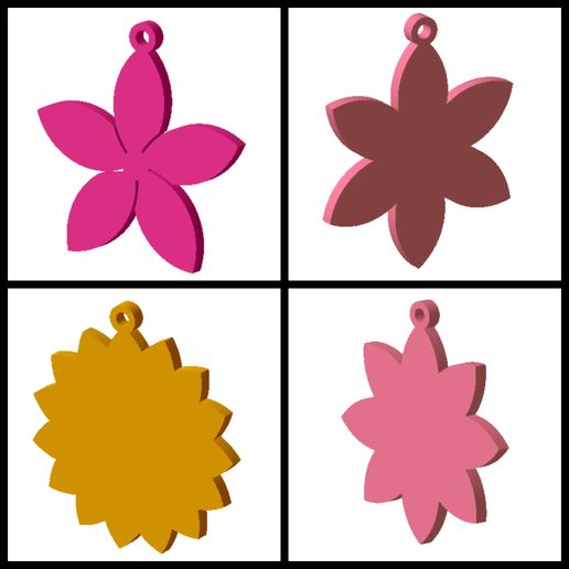 keychain  (flower & sun)