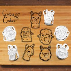 zusammen.jpg 3D file lamas Cookie Cutter・3D printer model to download, CactusCookies