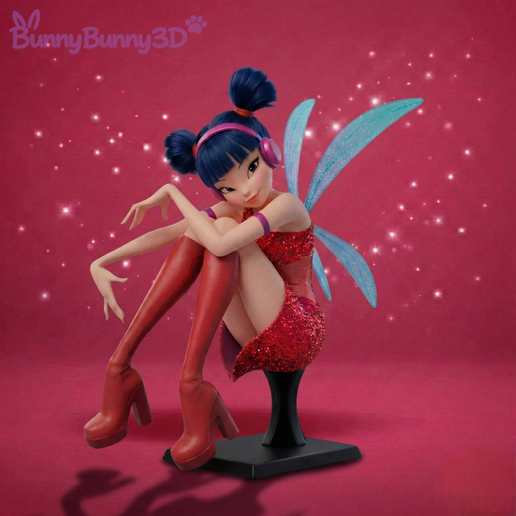 Winx Musa Charmix Figure on Stand – Sitting Pose