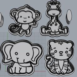 Anomalitos de la Selva.jpg STL-Datei ELEPHANT. Schneidegerät und Siegel・Design für den 3D-Druck zum Herunterladen