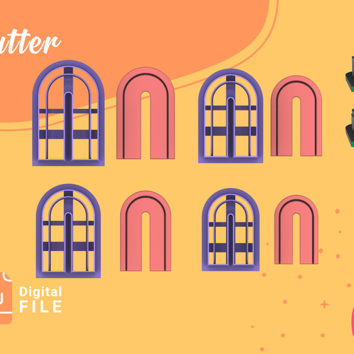 POLYMER CLAY CUTTERS 4 size 2 version cut/Arch Line/EULITEC.COM/CC/COPYRIGHTED LICENSE 3D model