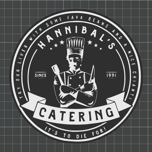 Hannibal’s Catering – Vintage Butcher Seal Sign