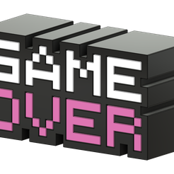 Game-Over-Decoration-v1.png STL file Game Over Big Logo・Design to download and 3D print, Upcrid