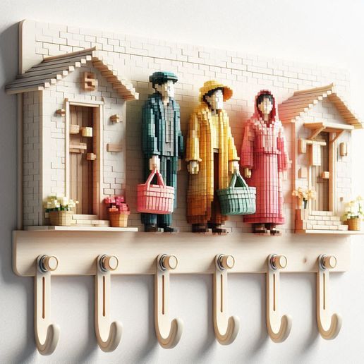 Modern Minimalist House Style Wall Mounted Hook Organizer Decor