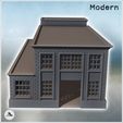 5.jpg Modern industrial brick building with flat roofs, large access door, and windows (15) - Modern WW2 WW1 World War Diaroma Wargaming RPG Mini Hobby