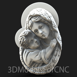 1.png Fichier 3D Modèle 3D Fichier STL pour CNC Router Laser & 3D Printer Marie et l'Enfant Jésus・Plan imprimable en 3D à télécharger