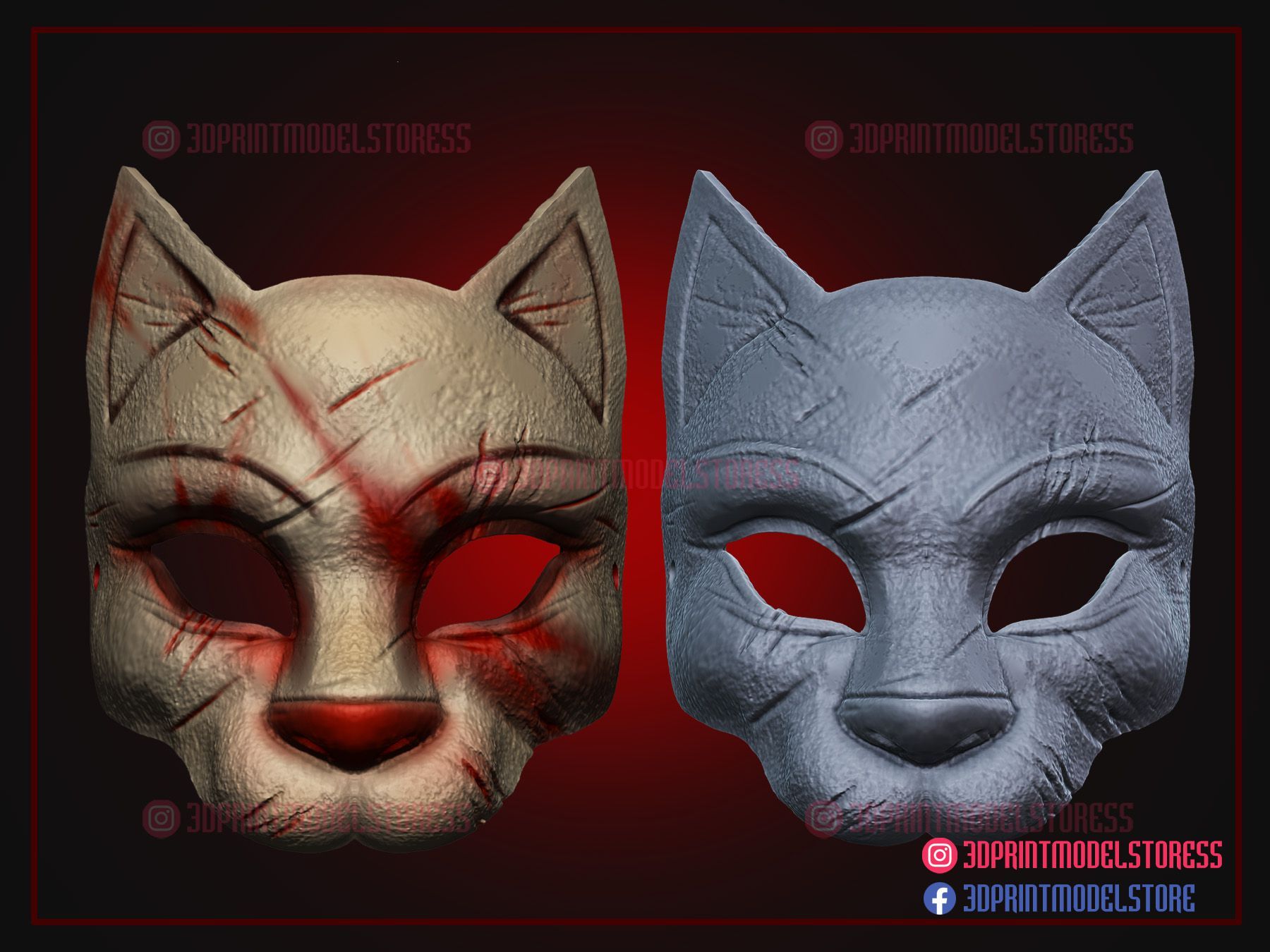 Dead_by_daylight_Huntress_Cat_Mask_3d_print_model_07.jpg Download file Dead by Daylight - Huntress Cat Mask - Halloween Cosplay Mask • 3D print object, 3DPrintModelStoreSS