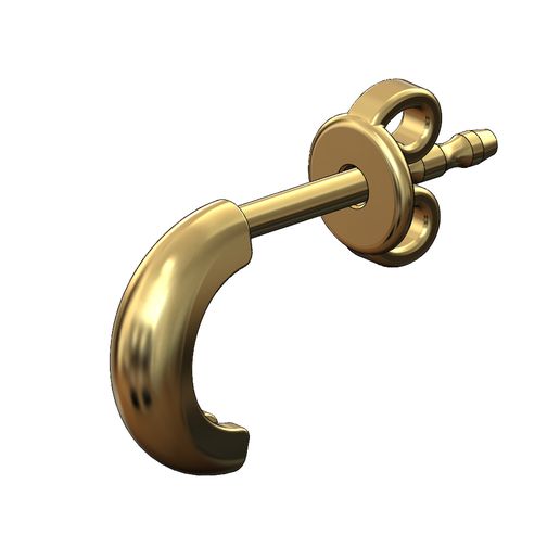 Small simple dome stud earring 3D print model 3D model