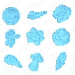 1.jpg Download file Space cookie cutter set of 9 • 3D printer model, roxengames