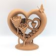 Heart-and-Roses-Ornament-09.jpg STL-Datei Herzen und Rosen Ornament an Ort und Stelle ohne Stützen für Mütter Tag gedruckt・3D-druckbare Vorlage zum herunterladen