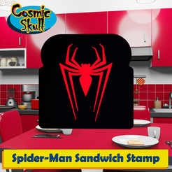 Spider-Man-Miles-Morales-Logo-Sandwich-Stamp.png Файл STL Человек-паук Майлз Моралес Штамп для бутербродов с логотипом・Модель для загрузки и 3D-печати
