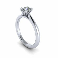 1.jpg STL file Tiffany Solitaire Diamond Ring R13・3D printer model to download