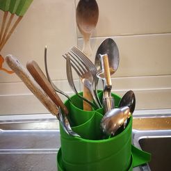 Cutlery_Drainer1.jpg Fichier OBJ gratuit Turbine d'égouttage des couverts・Plan pour impression 3D à télécharger