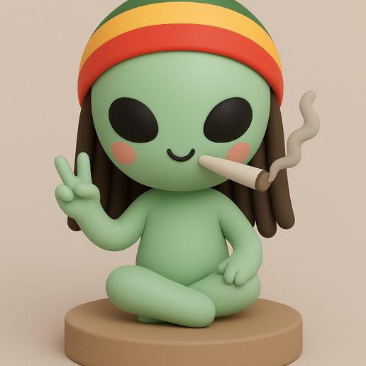 Alien Rasta Kawaii 🛸・ STL File for 3D printing・Cults