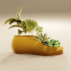 shose-vase1.jpg STL file shoes planter - single wall・3D printer model to download