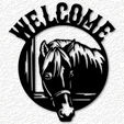 project_20230518_0912290-01.png Welcome horse sign wall art country wall decor 2d art